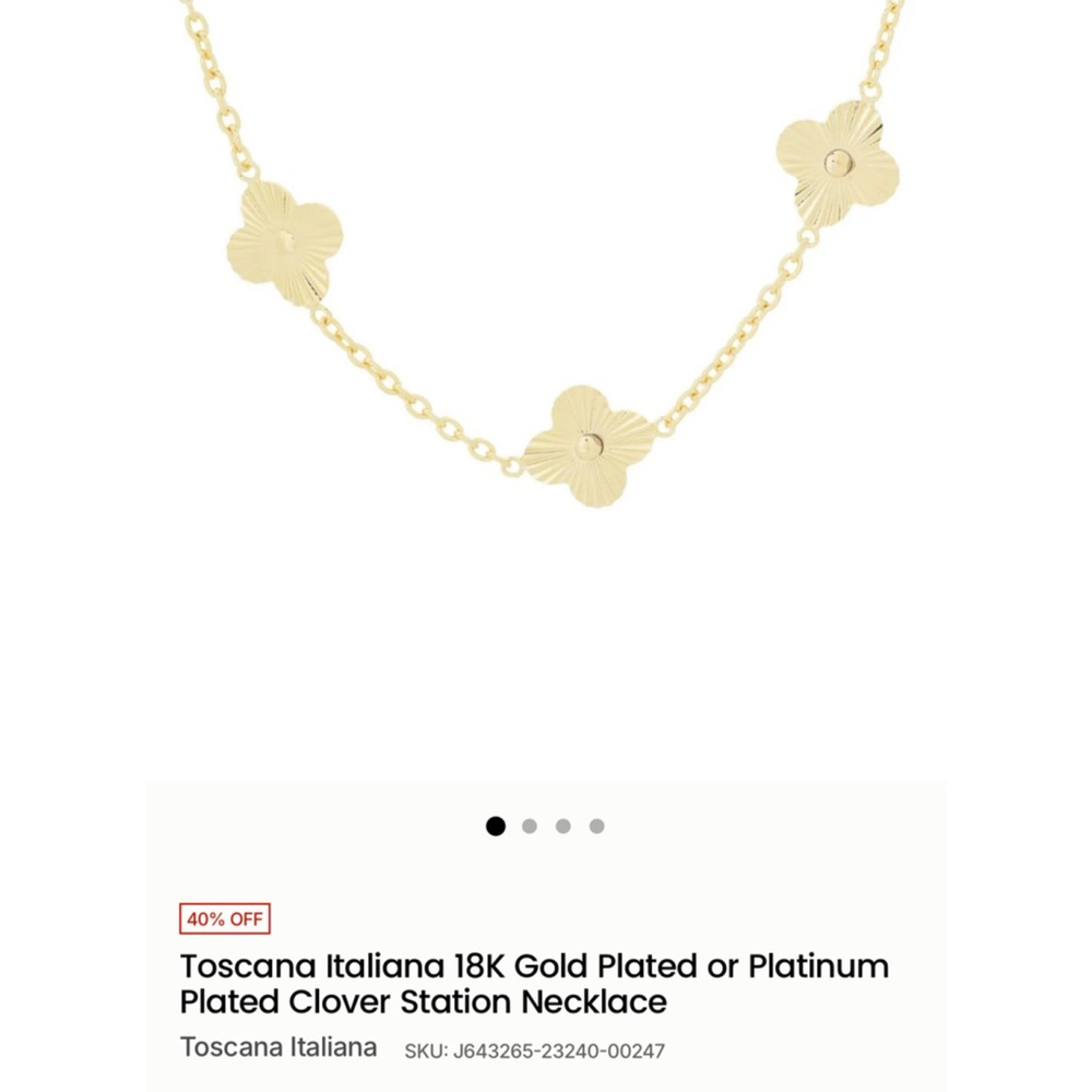 Women's Toscana Italiana Gold Clover Station Necklace 20in